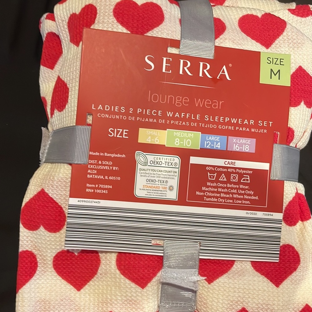 Serra for Aldi Valentine Red heart pajamas/loungewear. - Picture 2 of 3